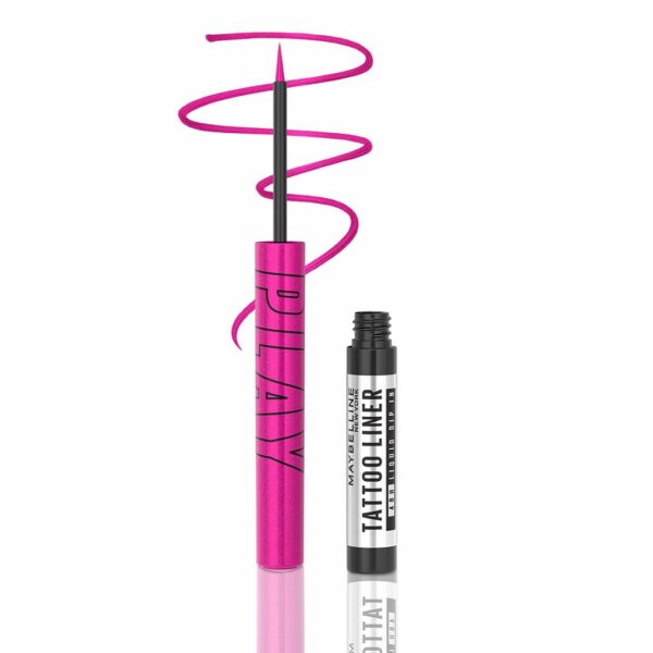 Maybelline New York Tattoo Play Pink Liquid Eyeliner - Punch, Upto 48 Hours Bold Color, Water-proof Eyeliner & Smudge-proof. Maybelline High-impact Color Liner, Vegan Formula | 2.1ml